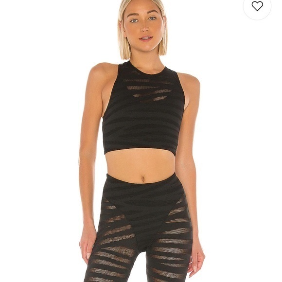 Adam Selman Sport Racer Crop Top in Black Tiger Size XXS